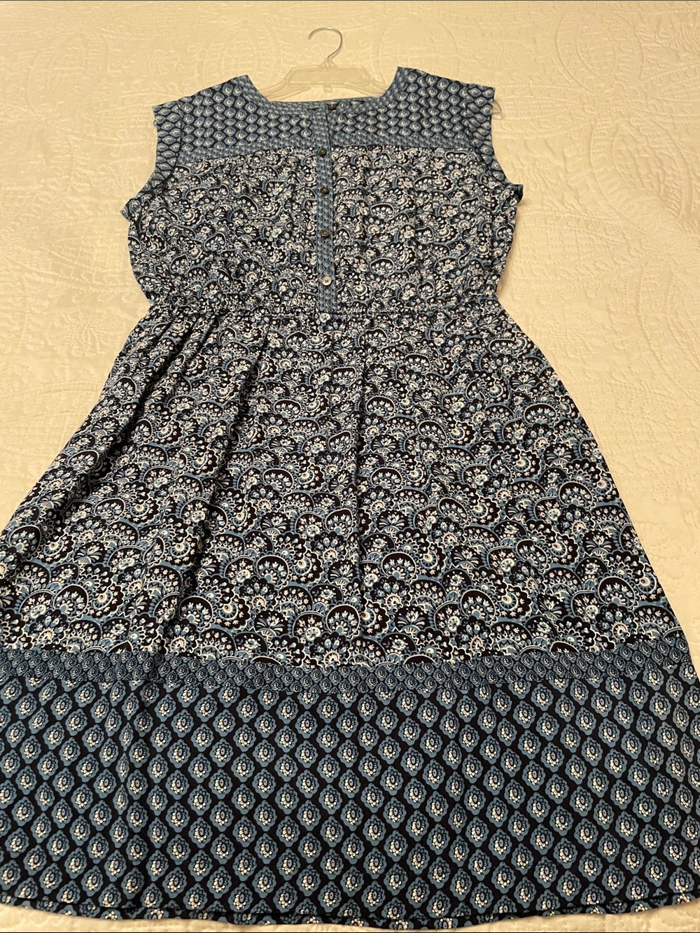 Loft Outlet Sleeveless Summer Dress Small Blue Paisley & Floral Print Dress - Picture 11 of 11